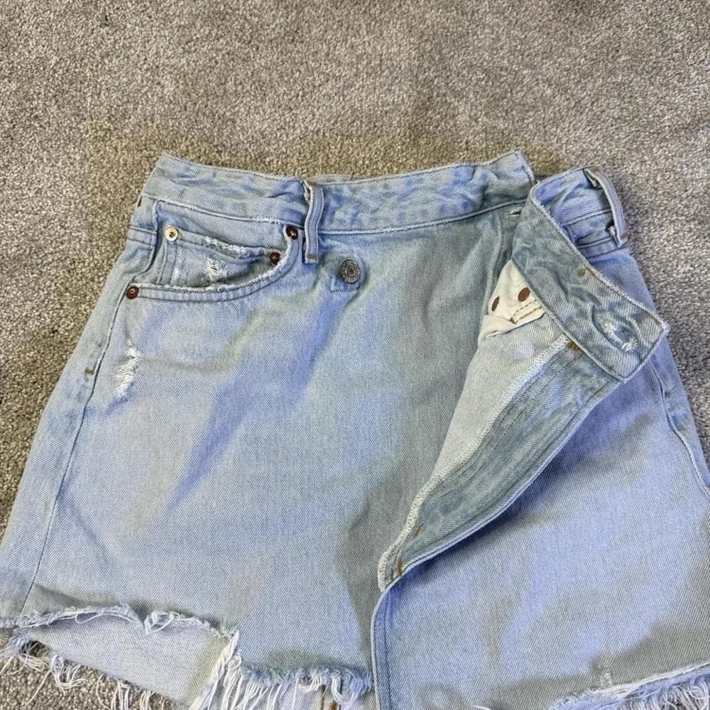Agolde Original Criss Cross Mini Denim Skirt Size 24